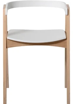 Armlehnstuhl 'Wood' Weiß/Eiche