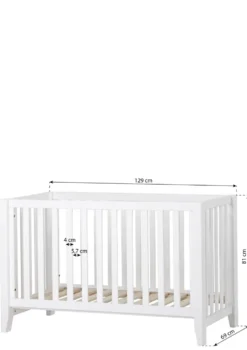 Babybett 'ANTON' weiß 120 x 60 cm