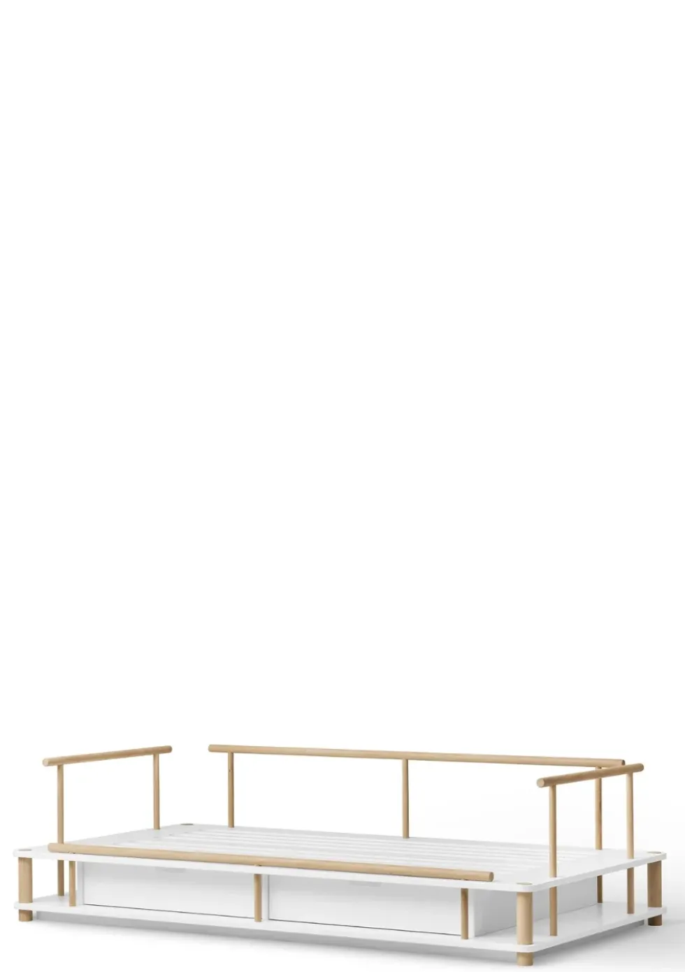 Bettsofa 'Camp Nomad' Weiß / Eiche 180 x 90 cm