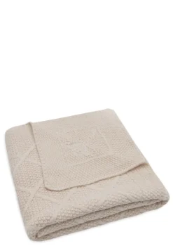 Decke Wiege 'Check Knit' Oatmeal 100 x 75 cm