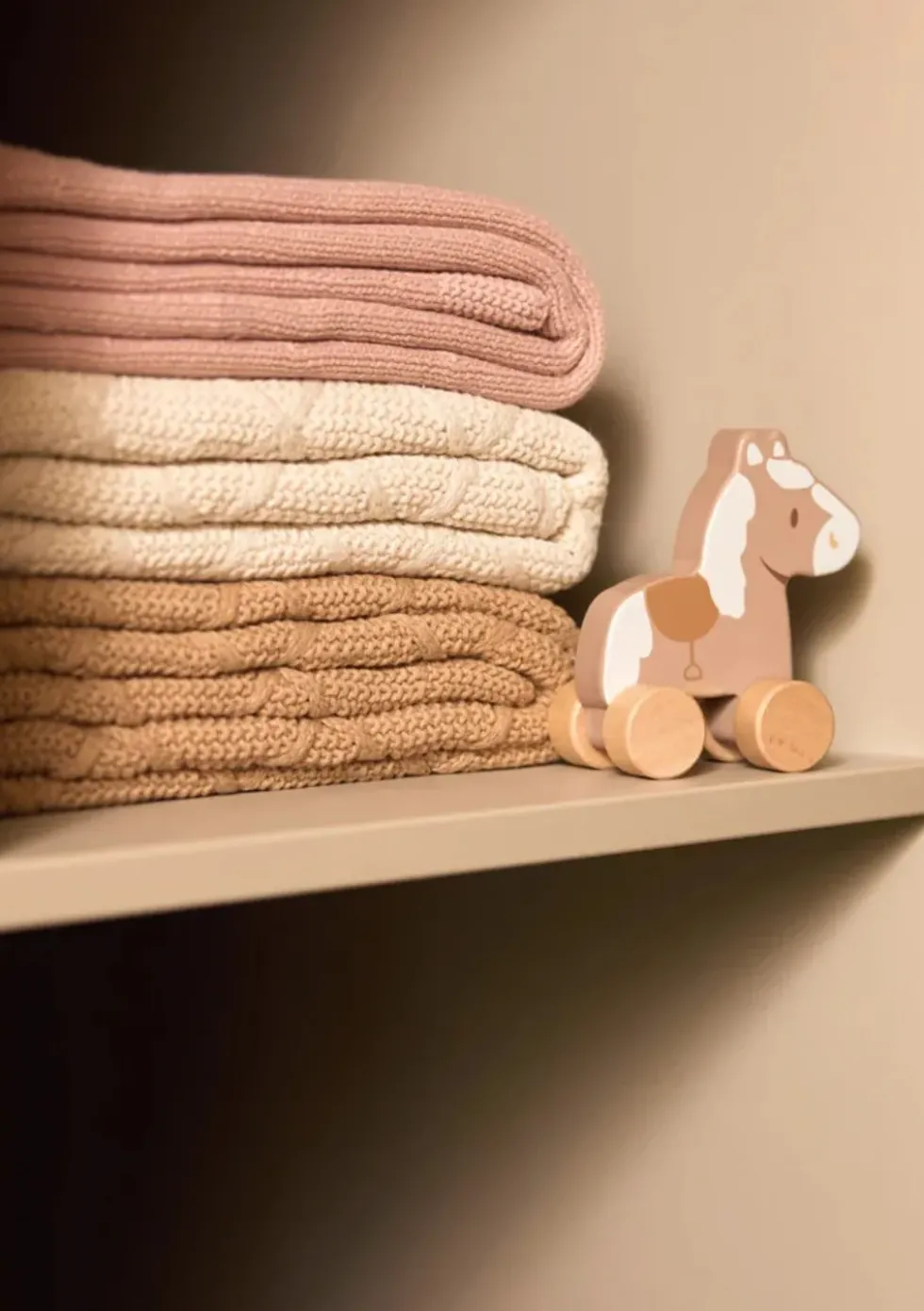 Decke Wiege 'Cosy Knit' Wild Rose 100 x 75 cm