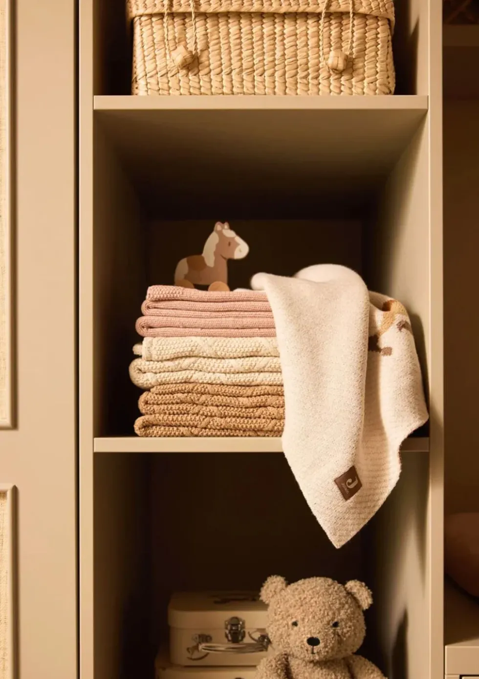 Decke Wiege 'Cosy Knit' Wild Rose 100 x 75 cm