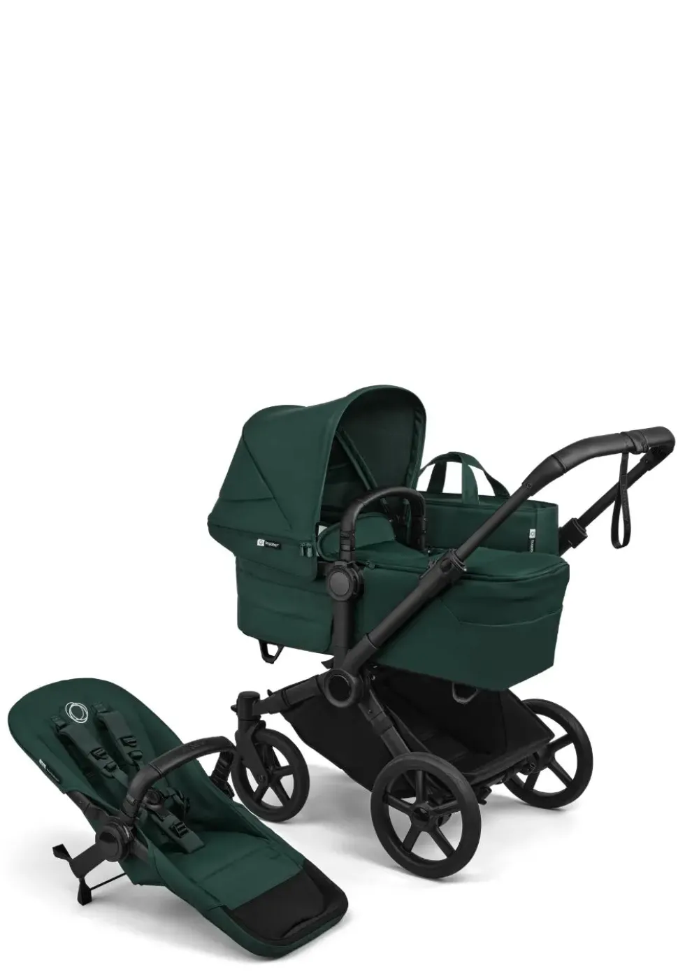 Donkey 6 Double' Bundle – Unverzichtbares Kinderwagen-Set Fern Green