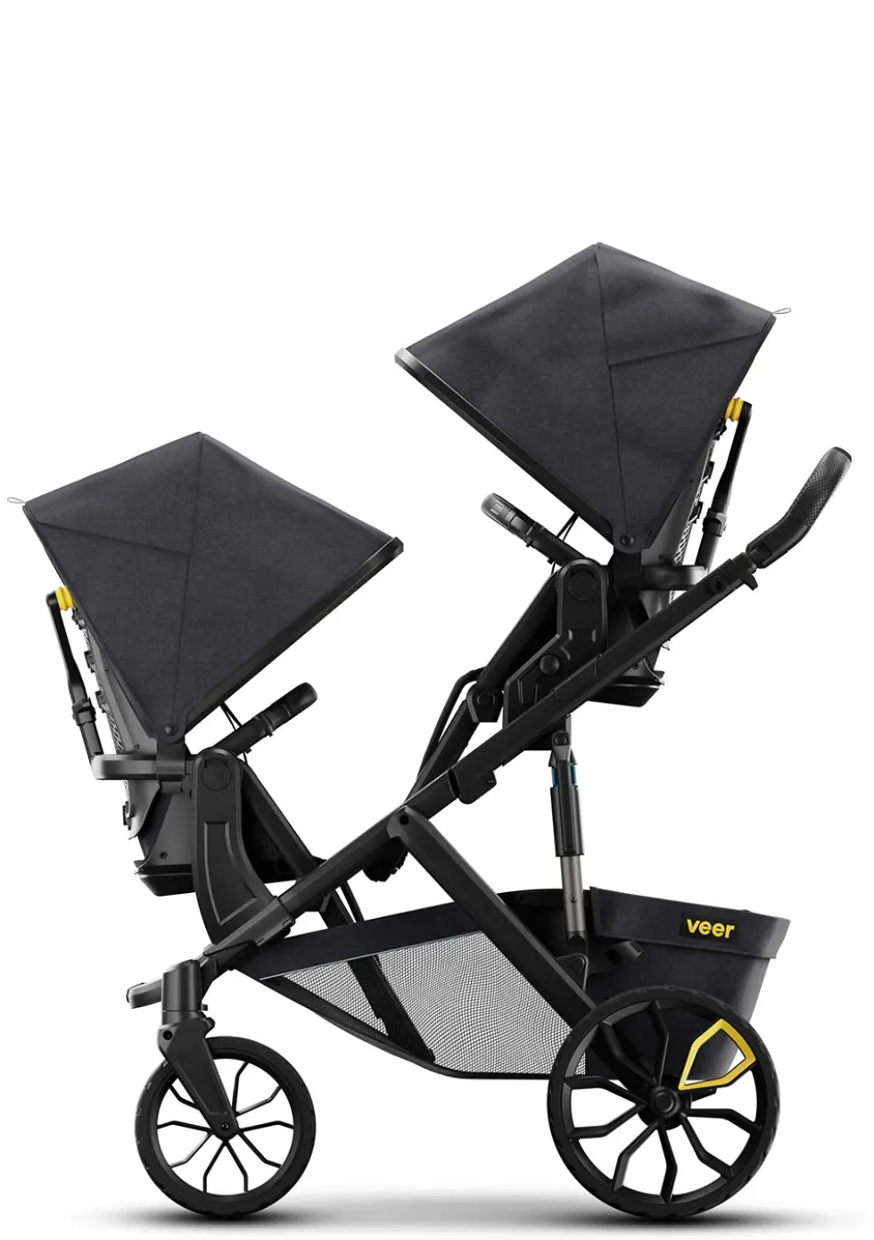 Duo Erweiterungsadapter / Doppel-Kinderwagen-Umbausatz dunkelgrau / schwarz