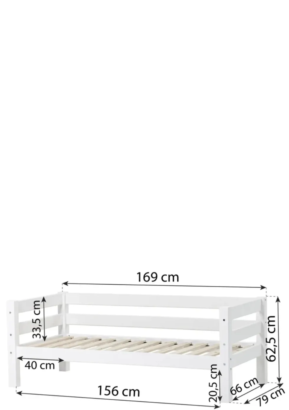 ECO Luxury' Einzelbett weiß 160 x 70 cm