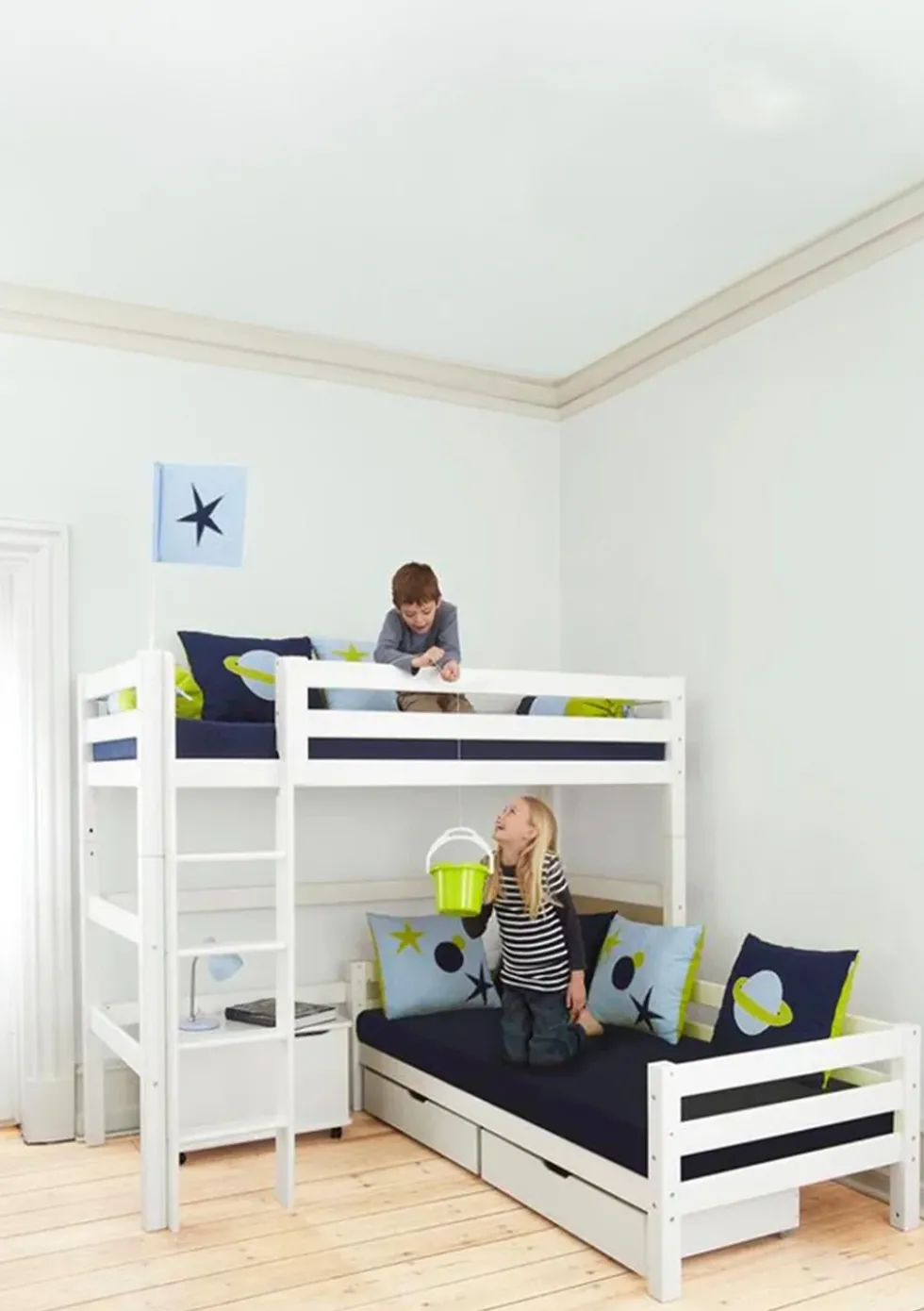 ECO Luxury' Etagenbett Eck-Kombination weiß 200 x 90 cm