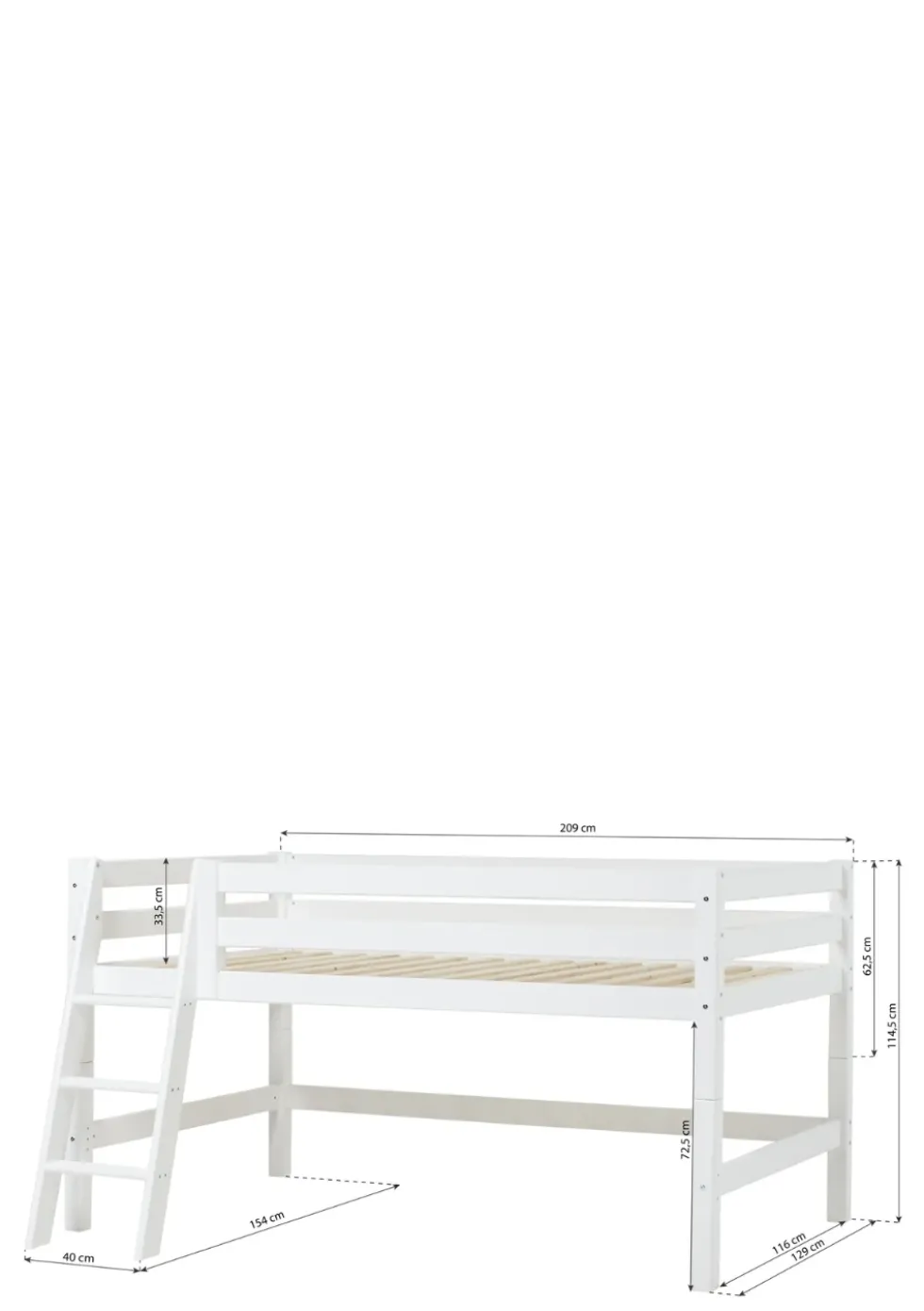 ECO Luxury' Halbhochbett weiß 200 x 120 cm