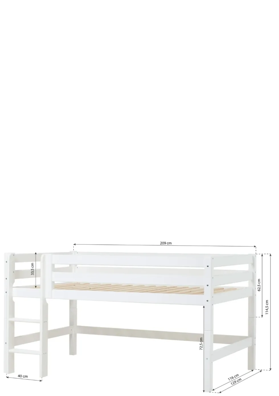 ECO Luxury' Halbhochbett weiß 200 x 120 cm