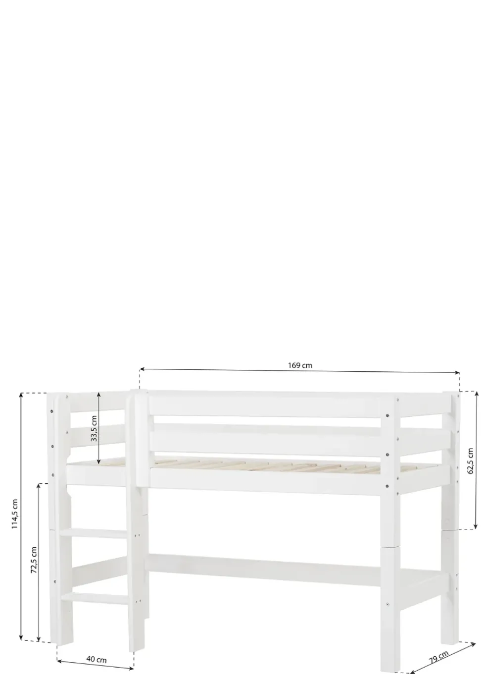 ECO Luxury' Halbhochbett weiß 160 x 70 cm