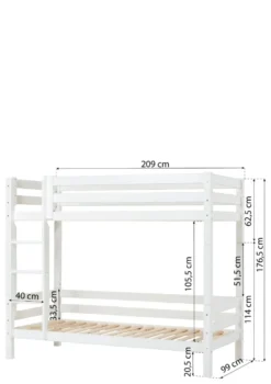ECO Luxury' Hohes Etagenbett weiß 200 x 90 cm