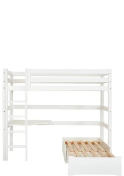 ECO Luxury' MEGA-Bett mit Schreibtisch & Lounge-Modul weiß 200 x 90 cm