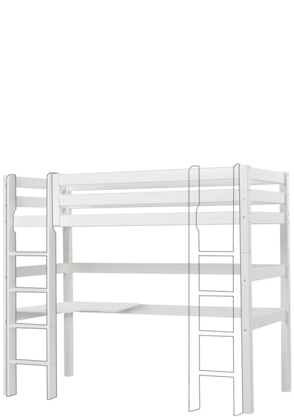 ECO Luxury' MEGA-Bett mit Schreibtisch & Lounge-Modul weiß 200 x 90 cm