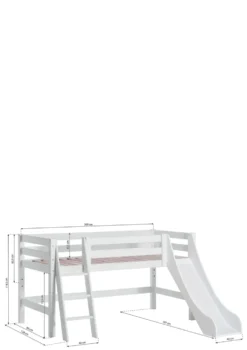 ECO Luxury' Spielbett mit Rutsche weiß 200 x 90 cm