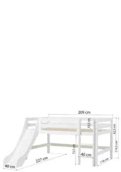 ECO Luxury' Spielbett mit Rutsche weiß 200 x 120 cm