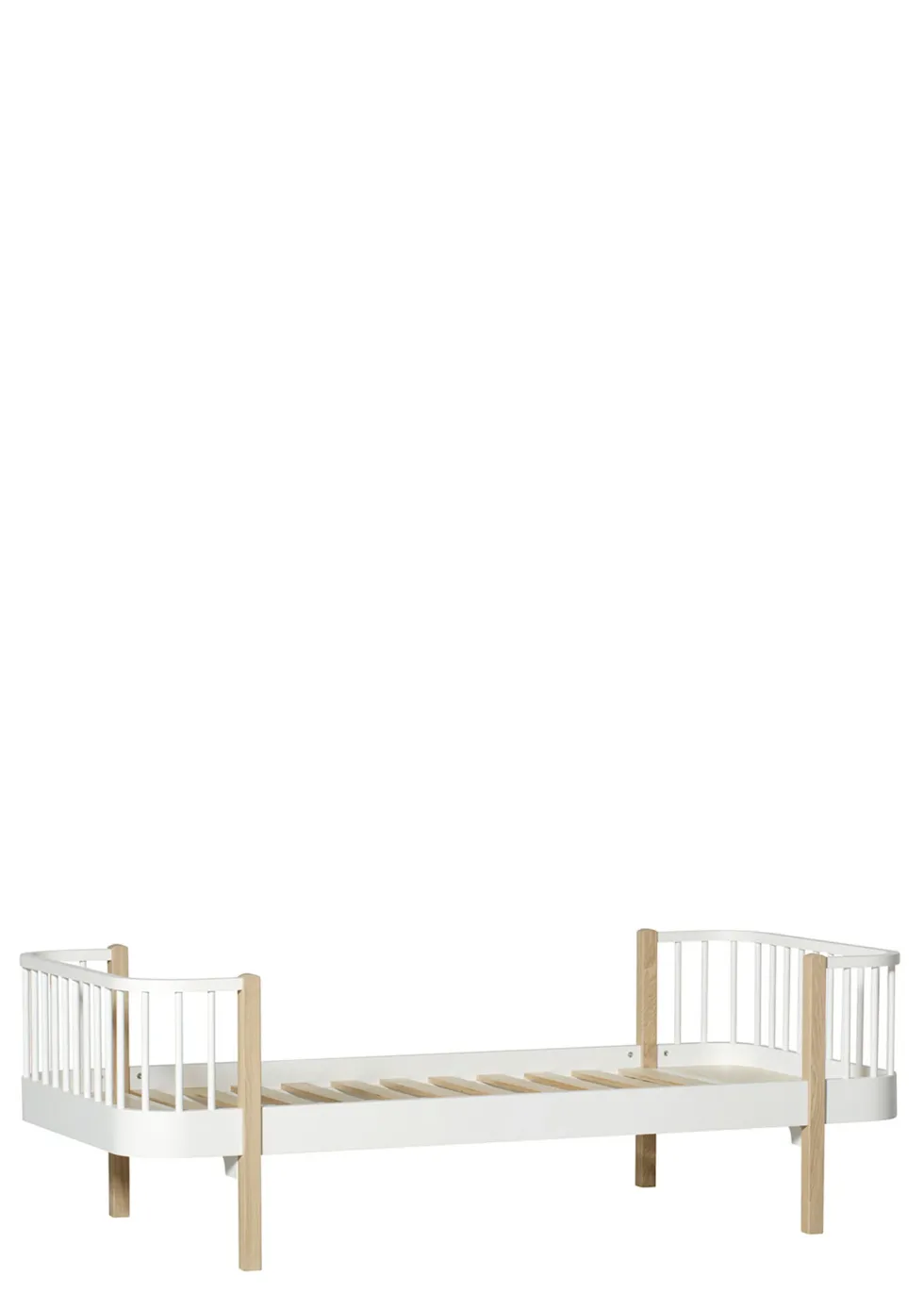Einzelbett 'Wood Original' Weiß / Eiche 200 x 90 cm