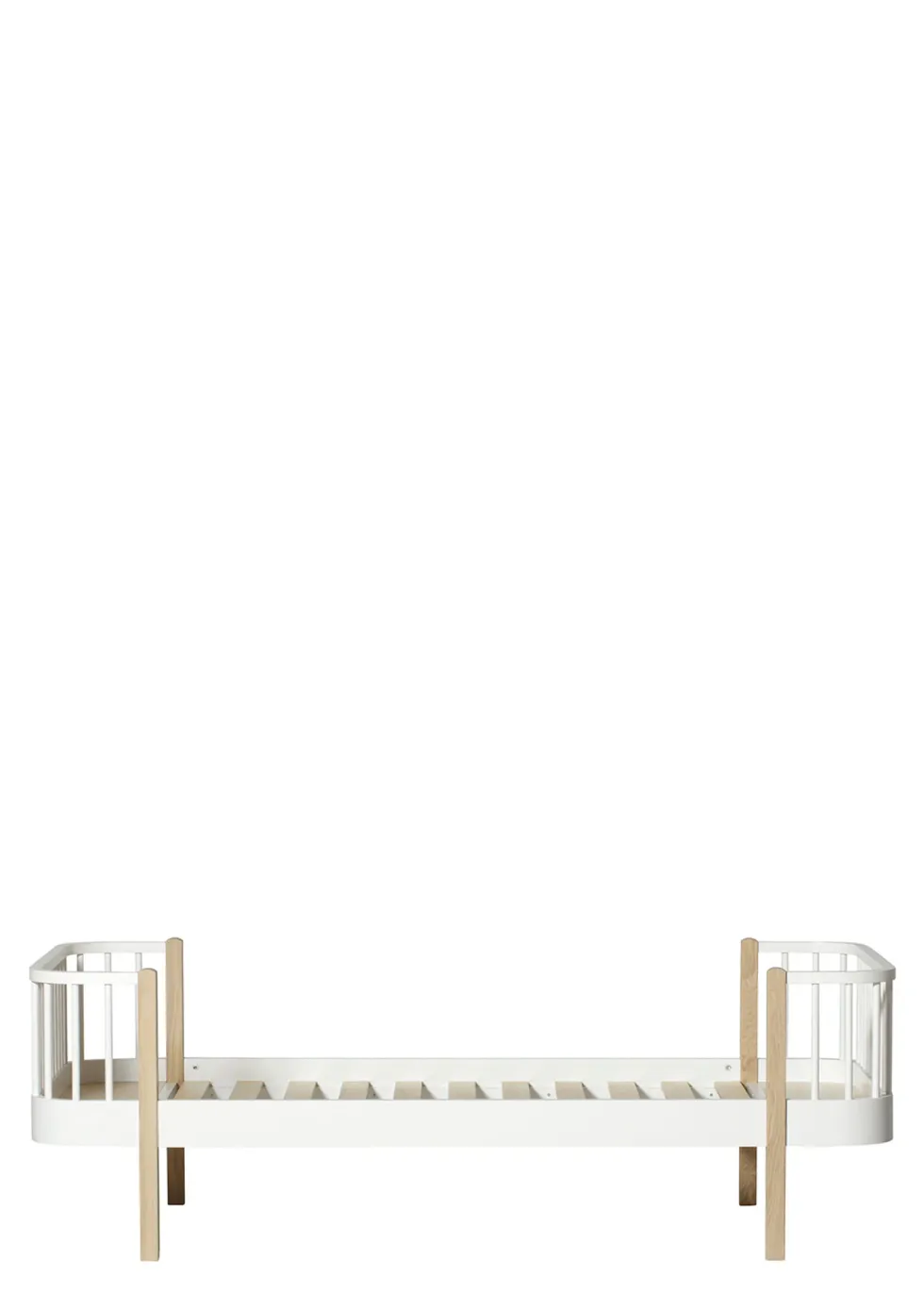 Einzelbett 'Wood Original' Weiß / Eiche 200 x 90 cm