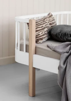 Einzelbett 'Wood Original' Weiß / Eiche 200 x 90 cm