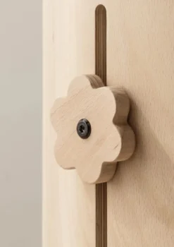 4er-Set Buchenknäufe 'Blume' für das 4-in-1 Babybett