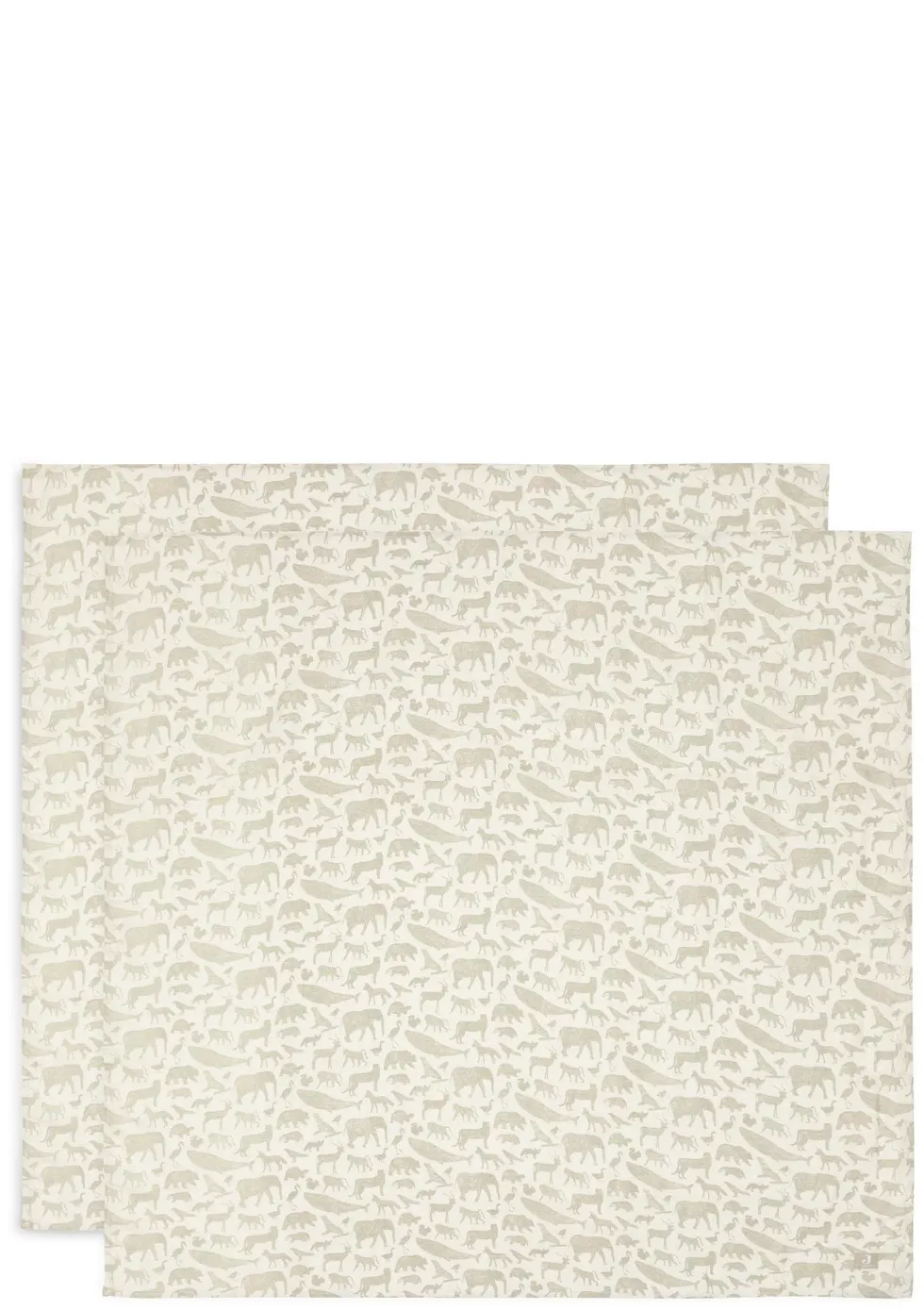2er-Set Mulltücher 'Animals' Olive Green 115 x 115 cm