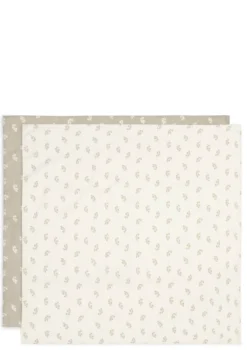 2er-Set Mulltücher 'Twig Olive Green' 115 x 115 cm