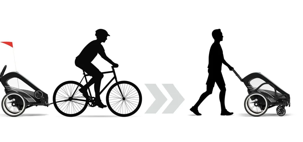 Fahrradanhänger 'ZENO Bike' Silver Pink