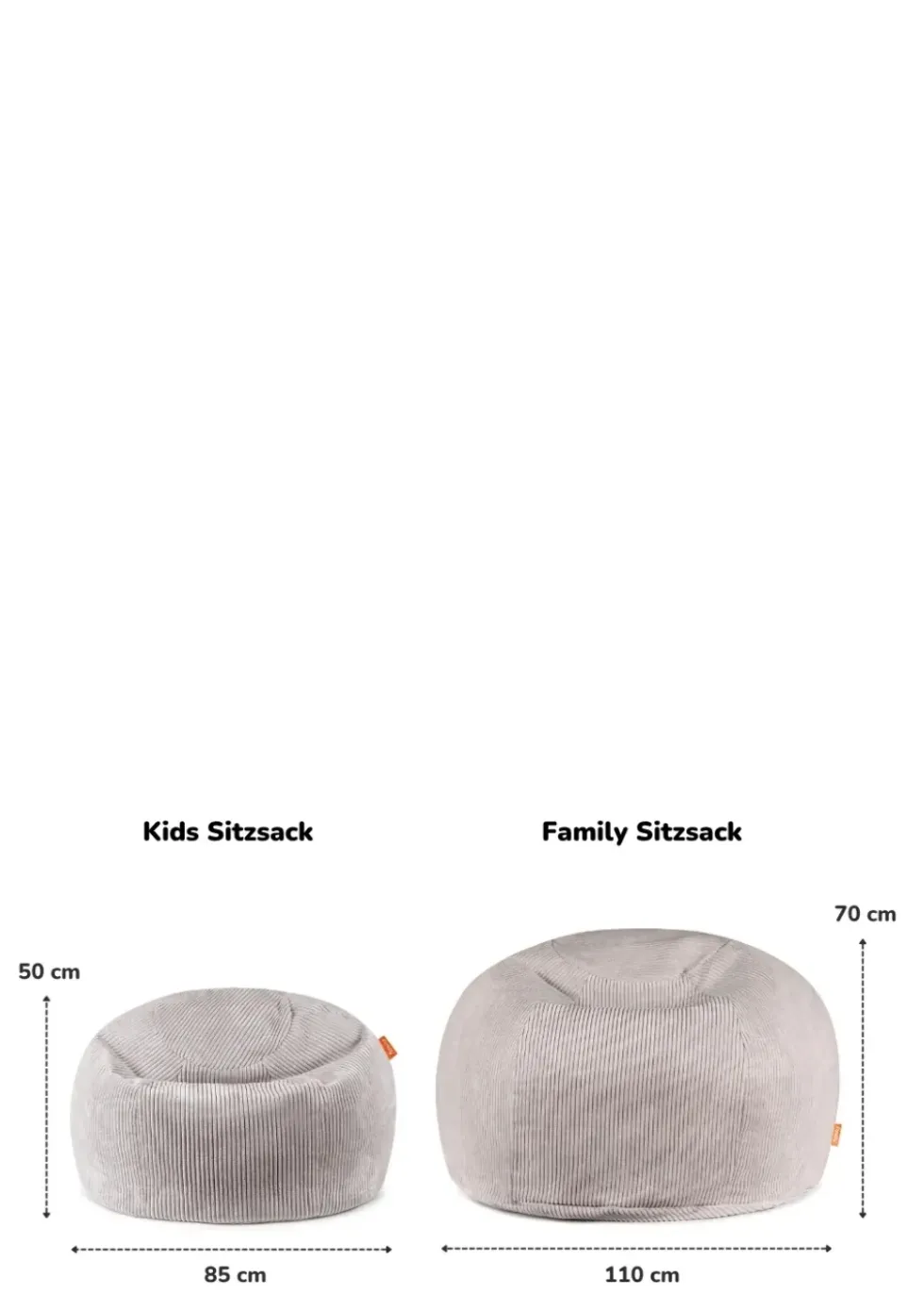 Family Sitzsack XXL Cord Lagune Blau