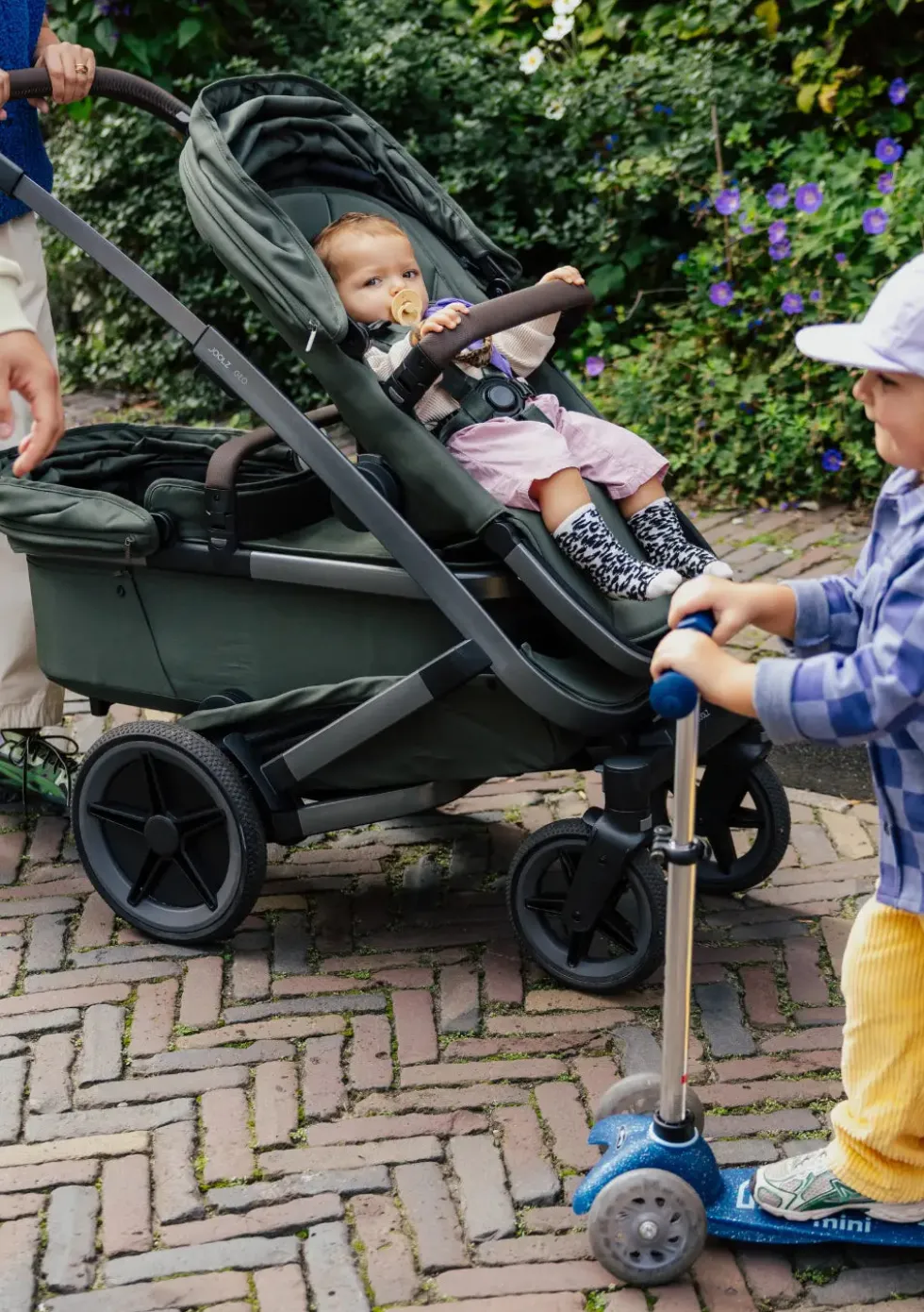 Geschwister-Kinderwagen-Set 'Geo5 Double' Forest Green