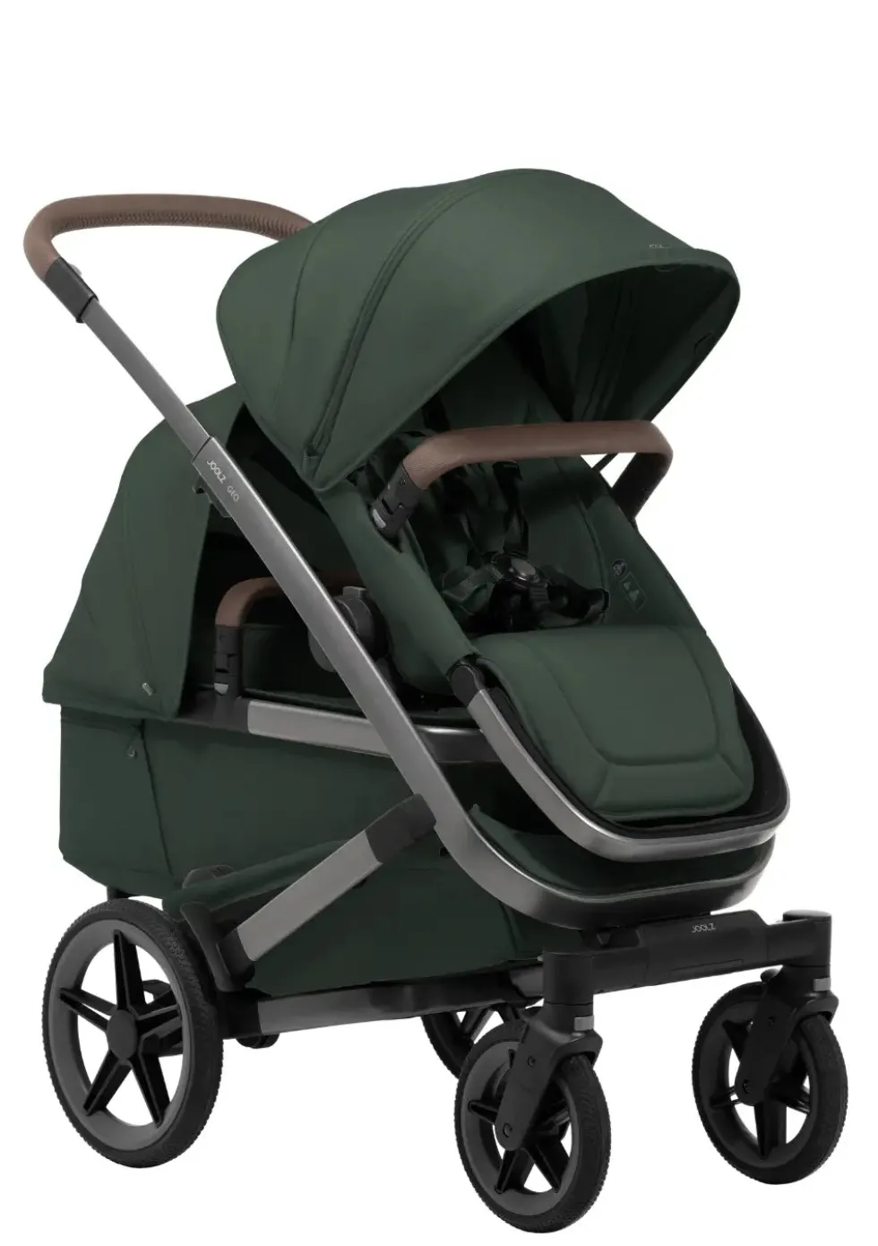 Geschwister-Kinderwagen-Set 'Geo5 Double' Forest Green