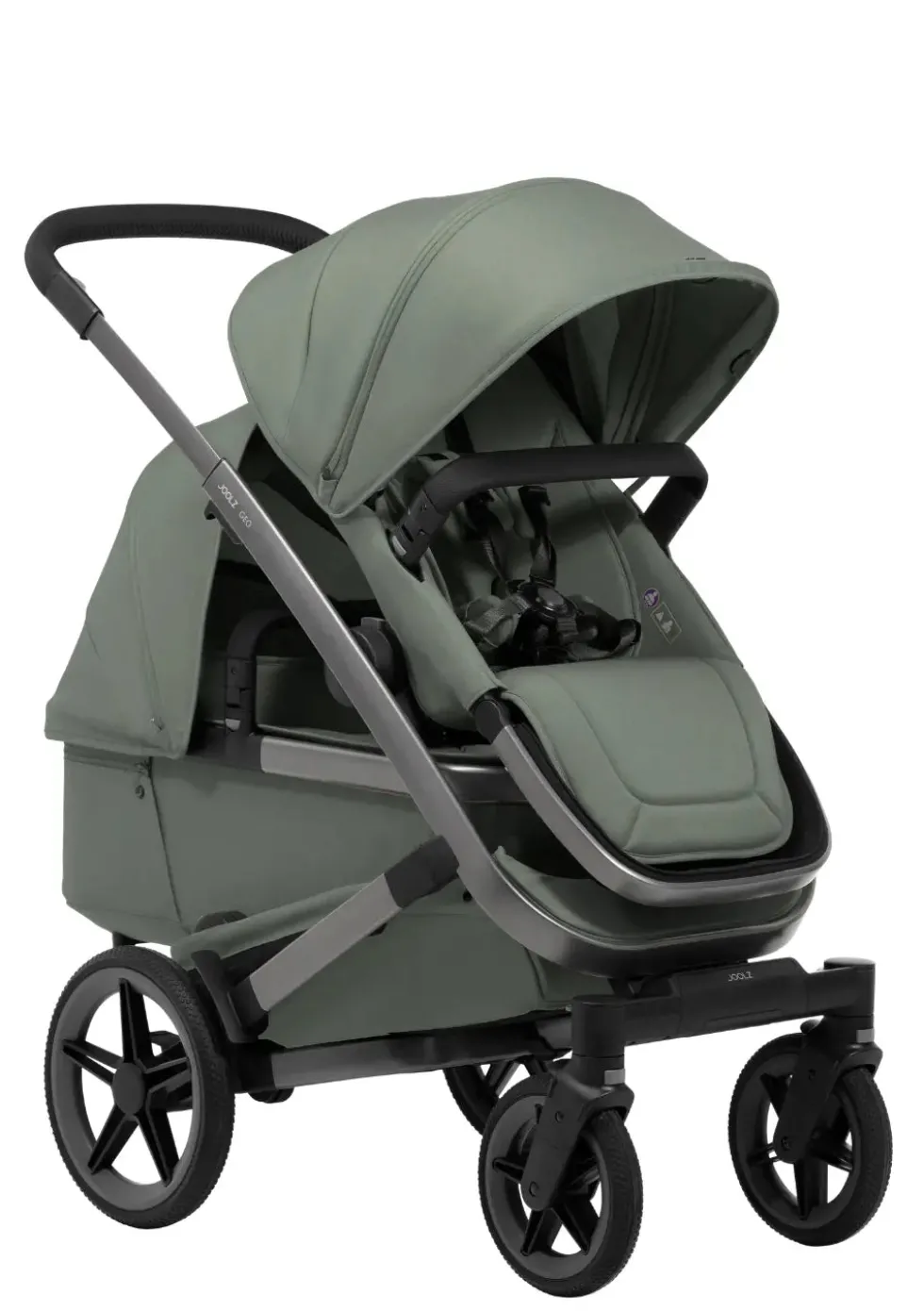 Geschwister-Kinderwagen-Set 'Geo5 Double' Sage Green