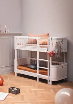 halbhohes Etagenbett 'Wood Mini+' weiß 162 x 68 cm