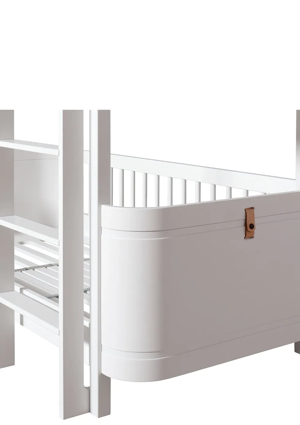 halbhohes Etagenbett 'Wood Mini+' weiß 162 x 68 cm