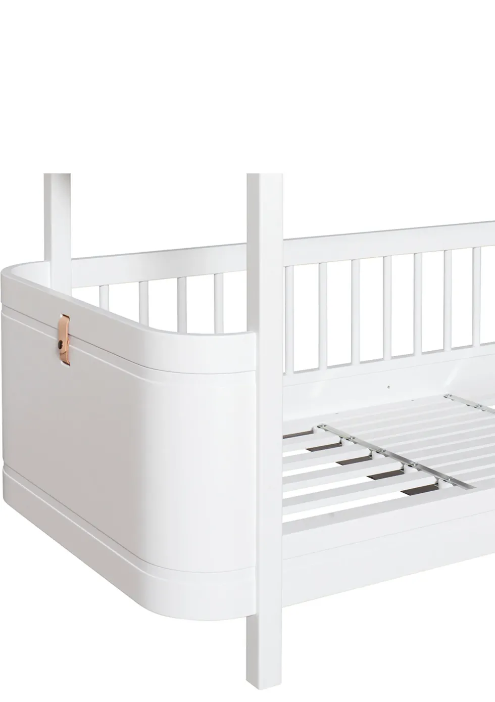 halbhohes Etagenbett 'Wood Mini+' weiß 162 x 68 cm