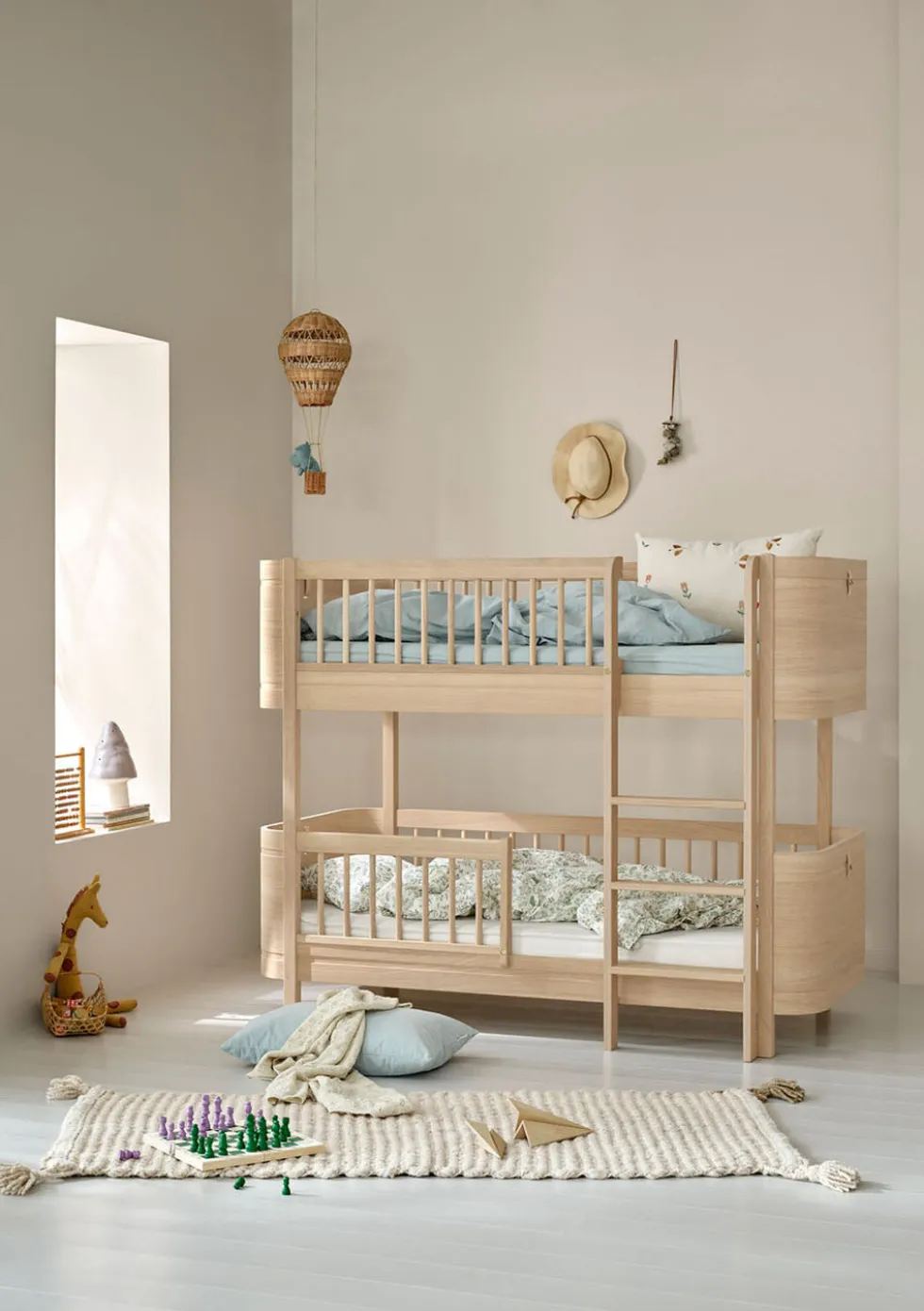 halbhohes Etagenbett 'Wood Mini+' Eiche 162 x 68 cm