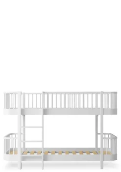 halbhohes Etagenbett 'Wood Original' Weiss 200 x 90 cm