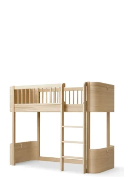 halbhohes Hochbett 'Wood Mini+' Eiche 162 x 68 cm