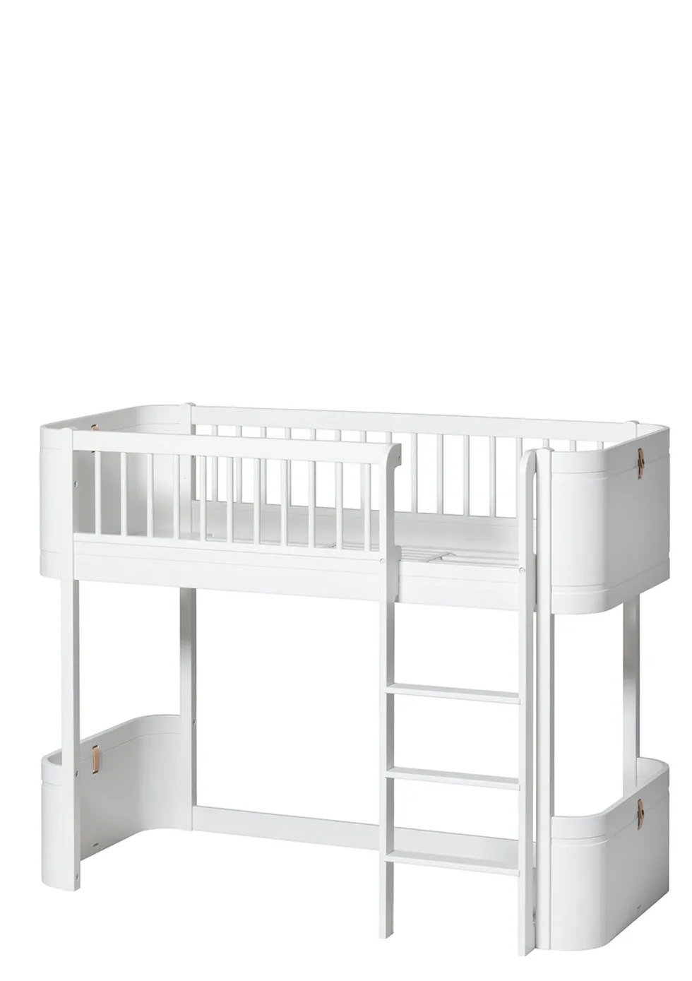 halbhohes Hochbett 'Wood Mini+' weiß 162 x 68 cm