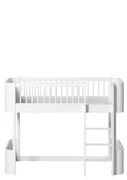 halbhohes Hochbett 'Wood Mini+' weiß 162 x 68 cm