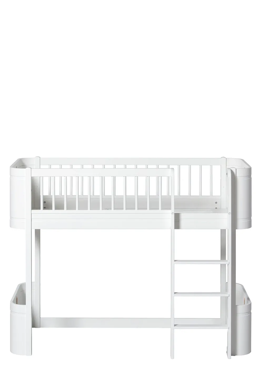 halbhohes Hochbett 'Wood Mini+' weiß 162 x 68 cm
