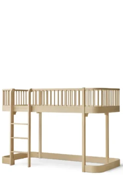 halbhohes Hochbett 'Wood Original' Eiche 200 x 90 cm