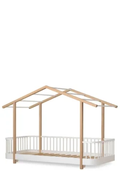 Hausbett 'Wood Original' Weiß / Eiche 200 x 90 cm