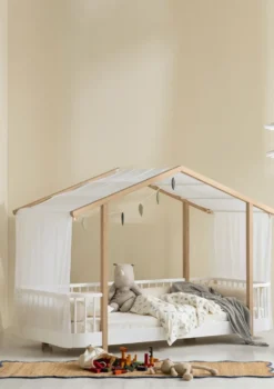 Hausbett 'Wood Original' Weiß / Eiche 200 x 90 cm
