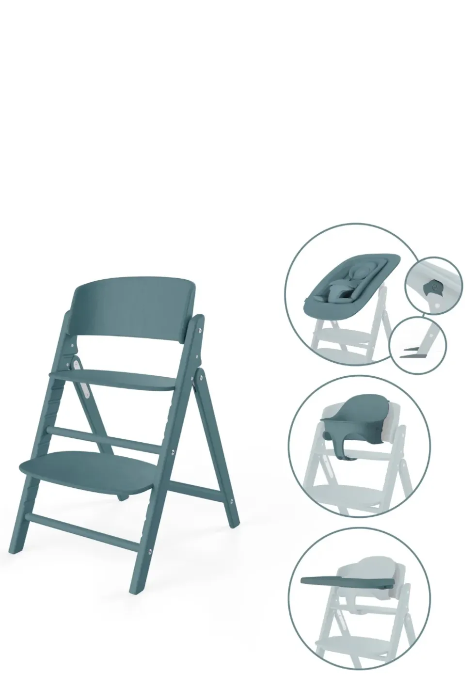 Hochstuhl 'Click & Fold' 4-in-1 Set Stone Blue