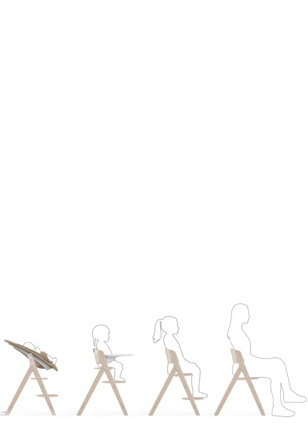 Hochstuhl 'Click & Fold' 3-in-1 Set All Natural