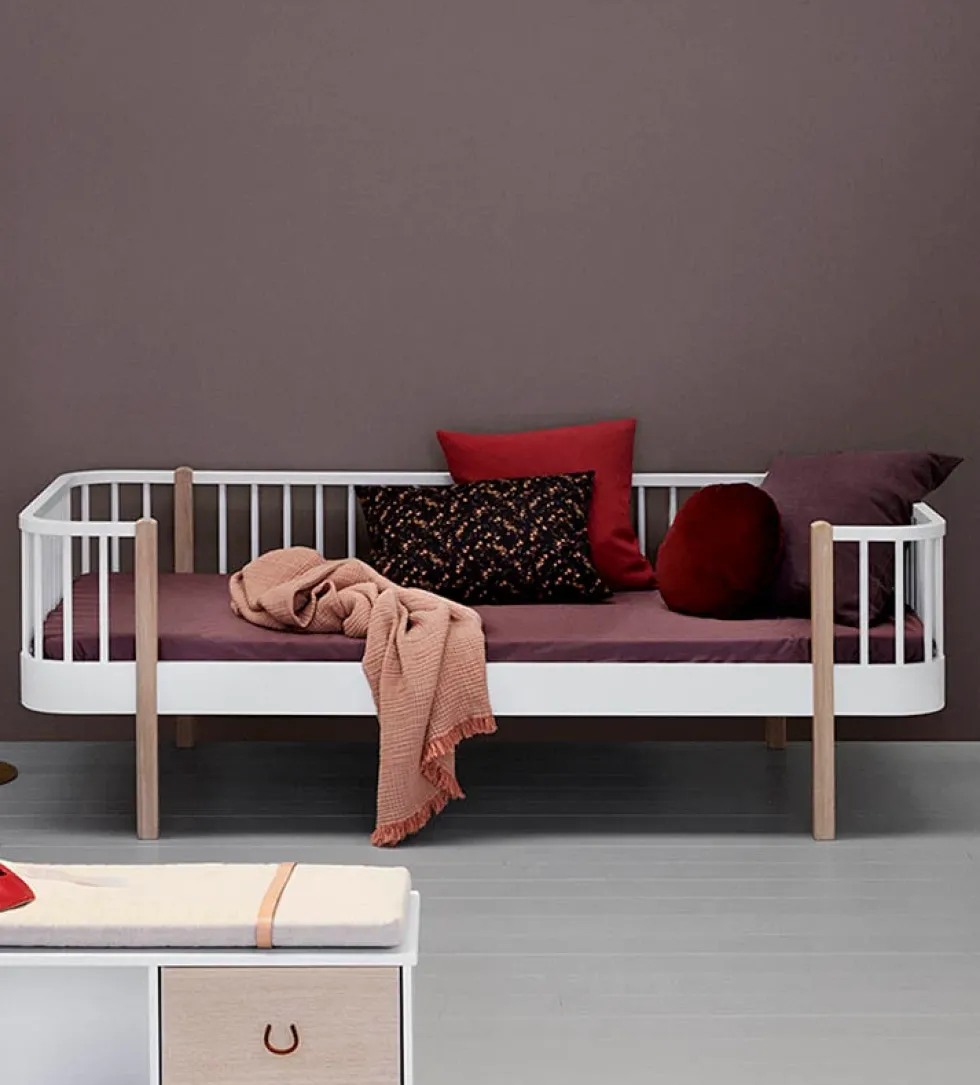 Junior Bettsofa 'Wood Original' Weiß / Eiche 160 x 90 cm