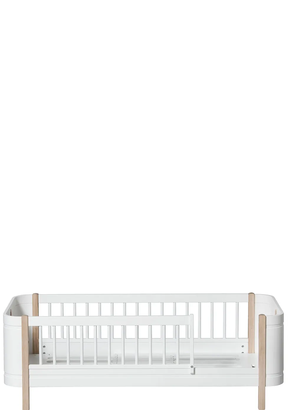 Juniorbett 'Wood Mini+' weiß / Eiche 162 x 68 cm
