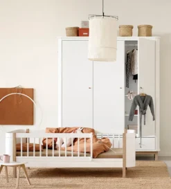 Juniorbett 'Wood Mini+' weiß / Eiche 162 x 68 cm