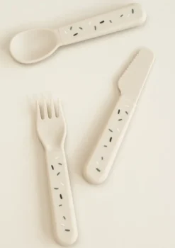 Kinderbesteck-Set 'Foodie' Confetti sand