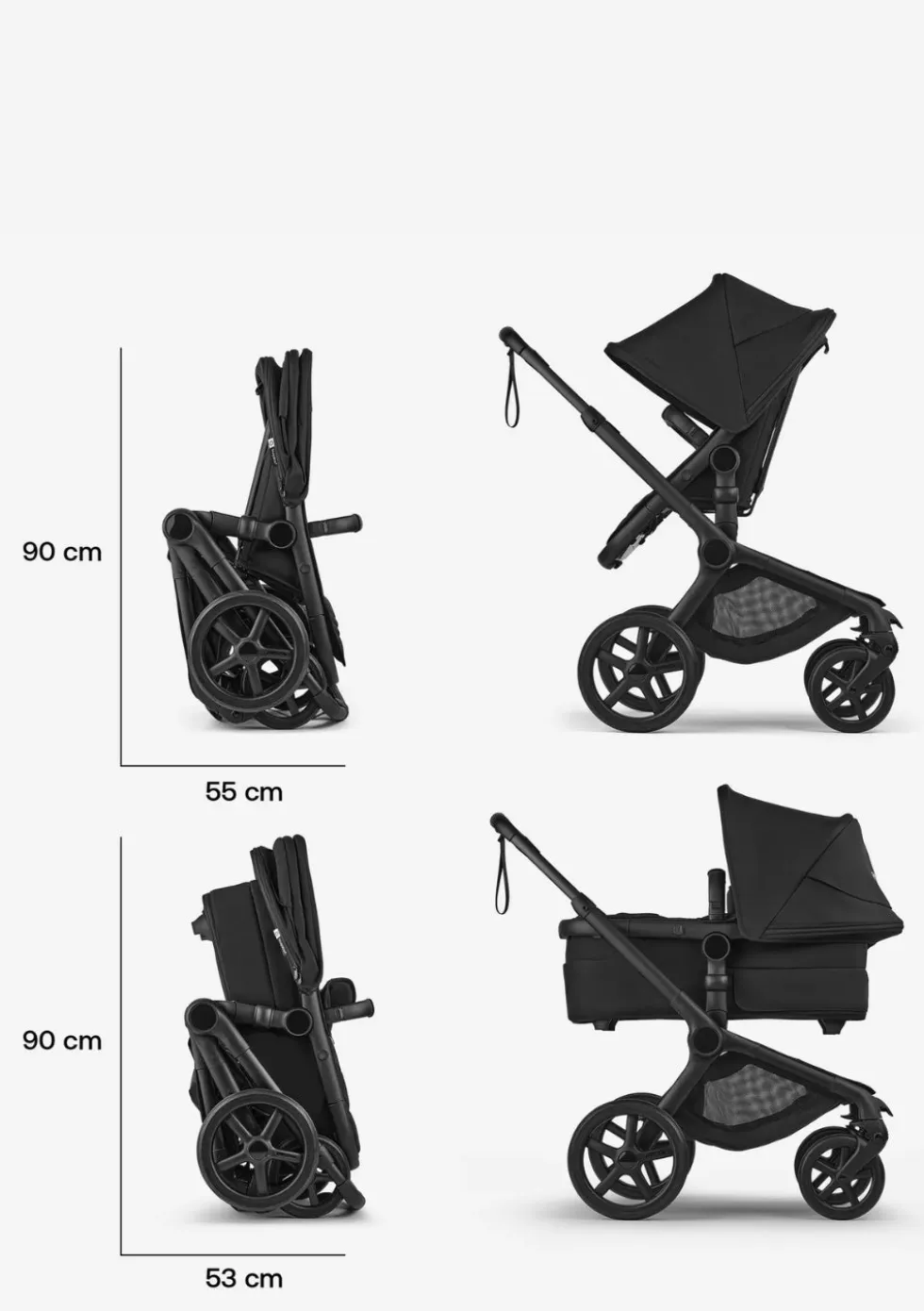 Kinderwagen-Set 'Fox 5 Renew – designed by you' Schwarz / Heritage Black