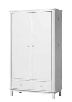 Kleiderschrank 'Wood' 2-türig weiss