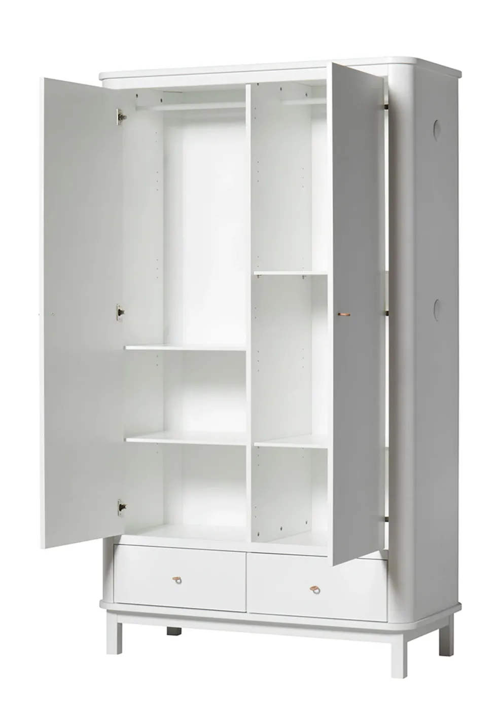 Kleiderschrank 'Wood' 2-türig weiss